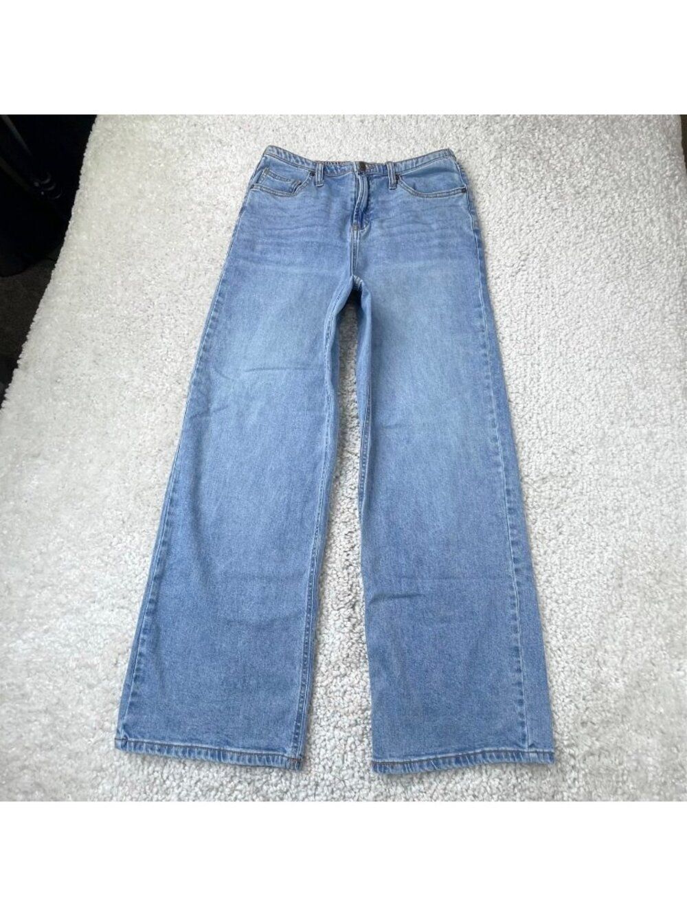 OAT New York High Rise Comfort Weave Denim Wide Leg Jean Womens 8/29